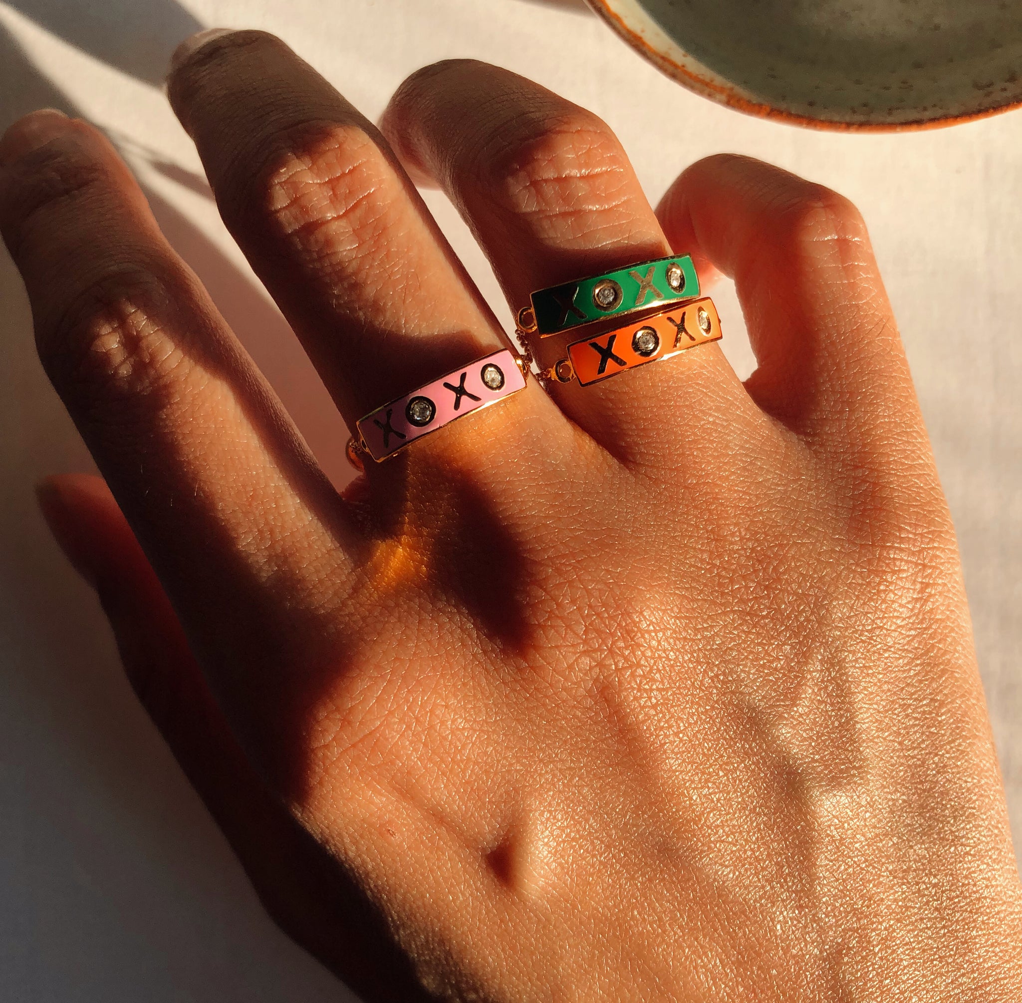 XOXO ADJUSTABLE CHAIN RING (Pink) – KISMET LOLA LONDON