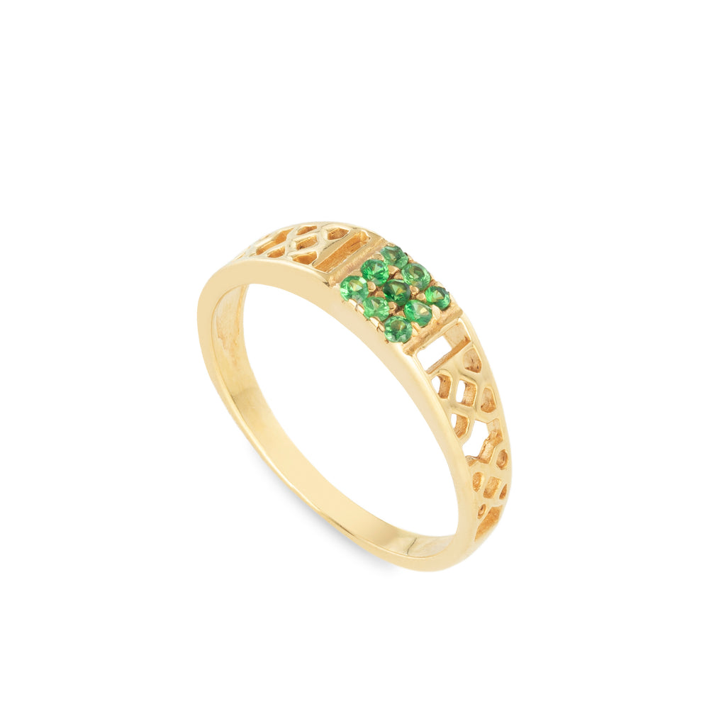 OVER THE GALATA. TSAVORITE GIRL SIGNET